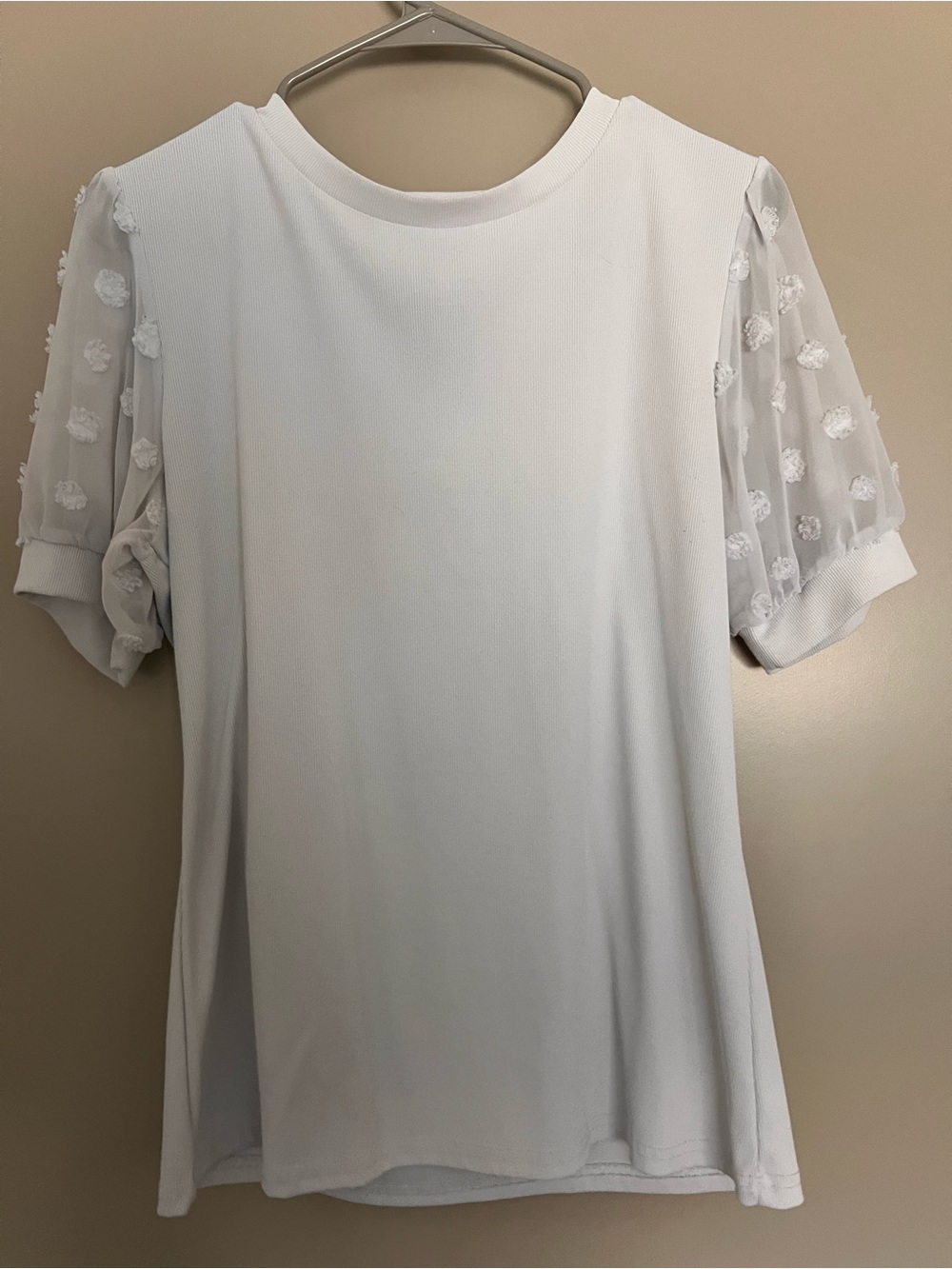 White Puff Sleeve Women's Top